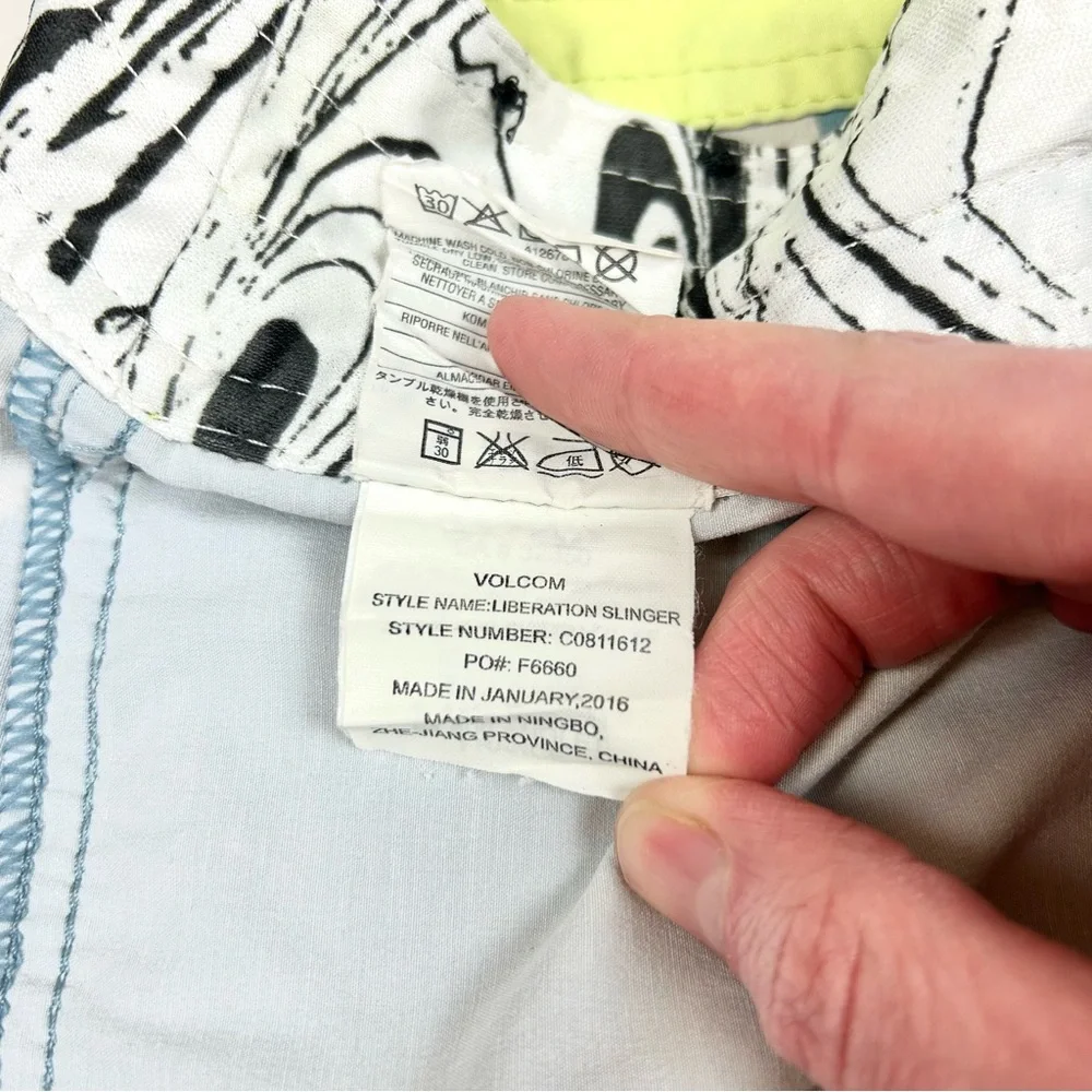 Volcom Boys Blue and Yellow Swim Shorts/Trunks